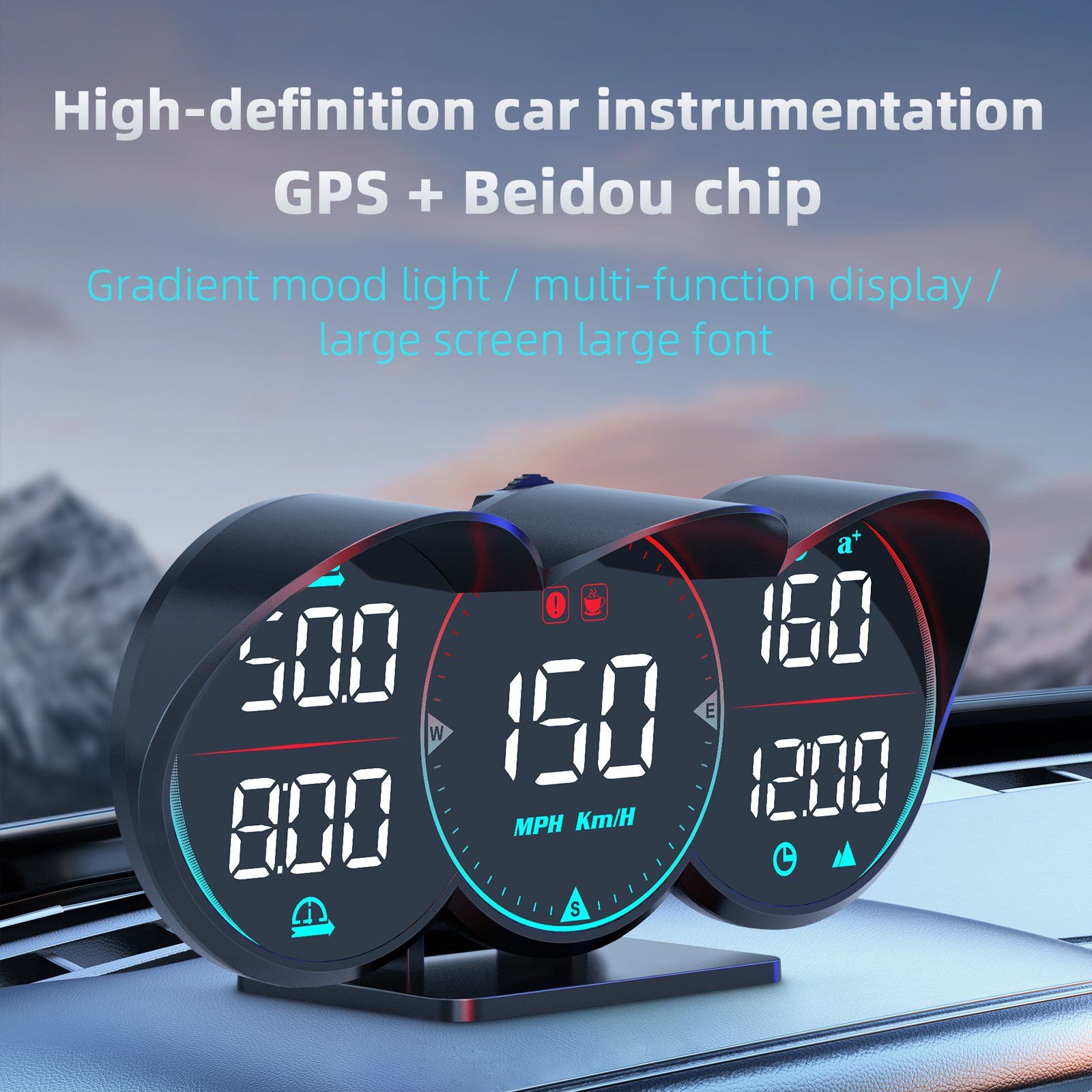 Lancol Head up Display High Definition Car Instrumentation GPS Beidou Chip HUD G17
