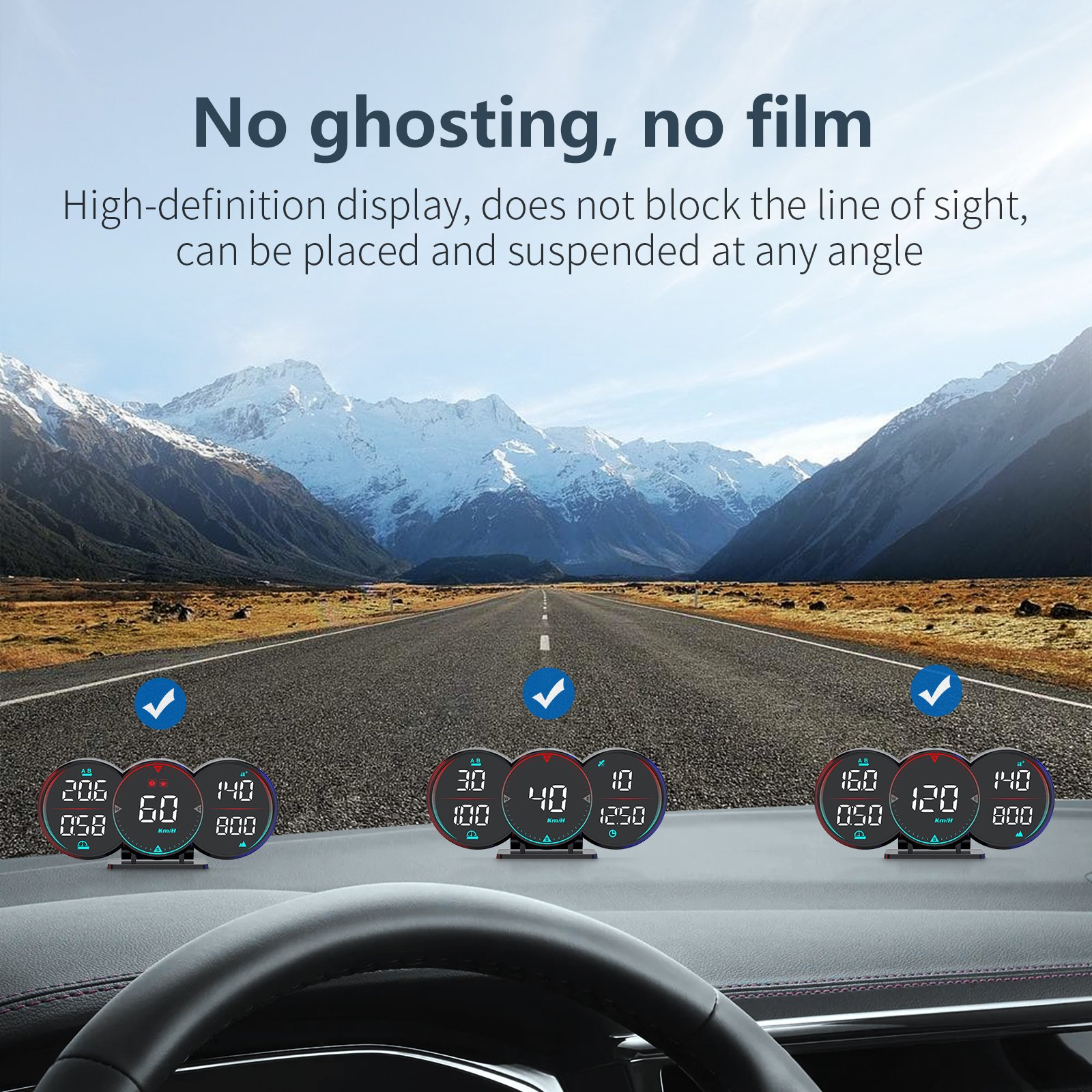 Lancol Head up Display High Definition Car Instrumentation GPS Beidou Chip HUD G17