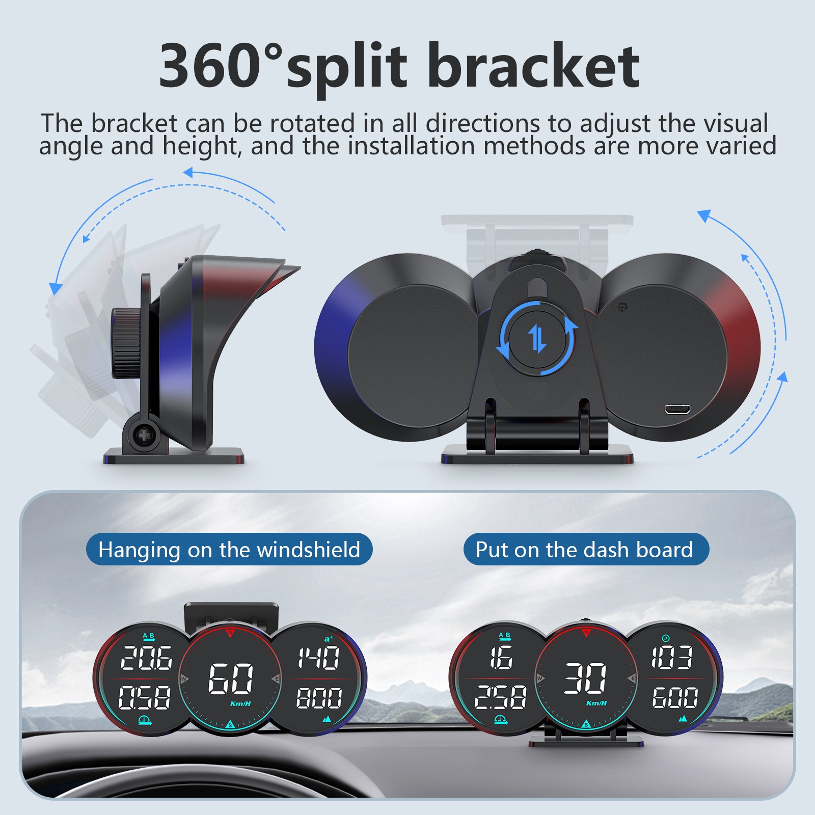 Lancol Head up Display High Definition Car Instrumentation GPS Beidou Chip HUD G17