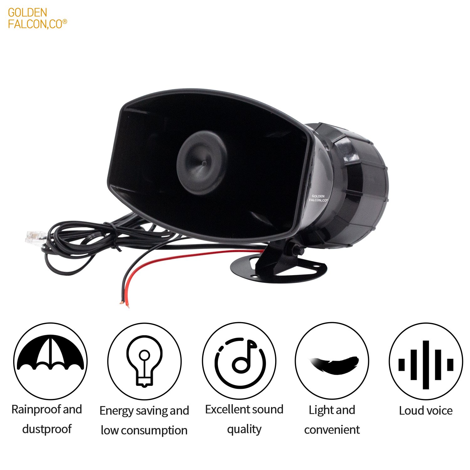 12V 100W 125dB 7 Tones Car Warning Alarm Loud Speaker Car Electric Alarm Air Horn Siren Speaker