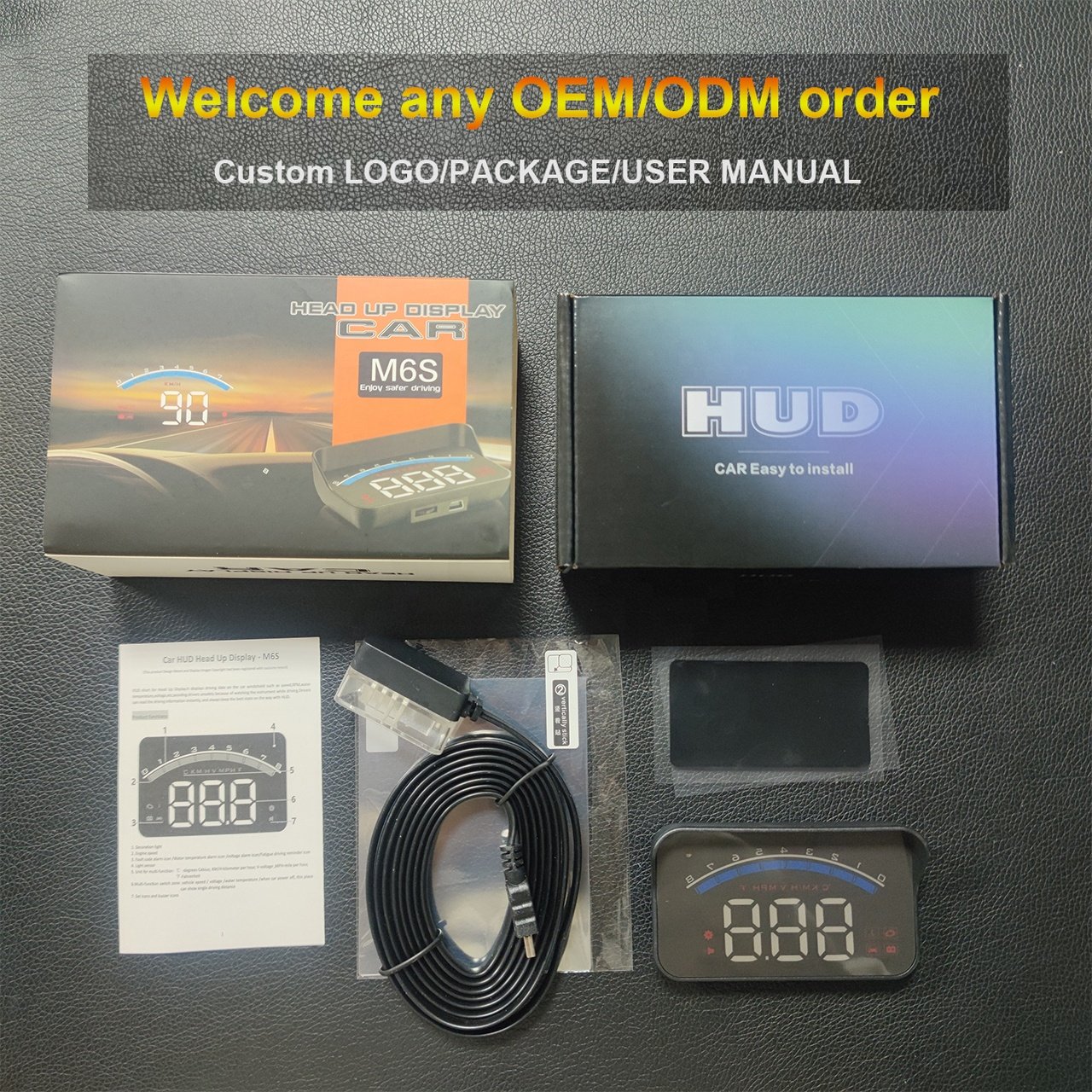 Auto Hud Car HUD Display OBD2 Speedometer Car Gadgets Speed/Water M6s Head up Displays New Diagnostic Tool