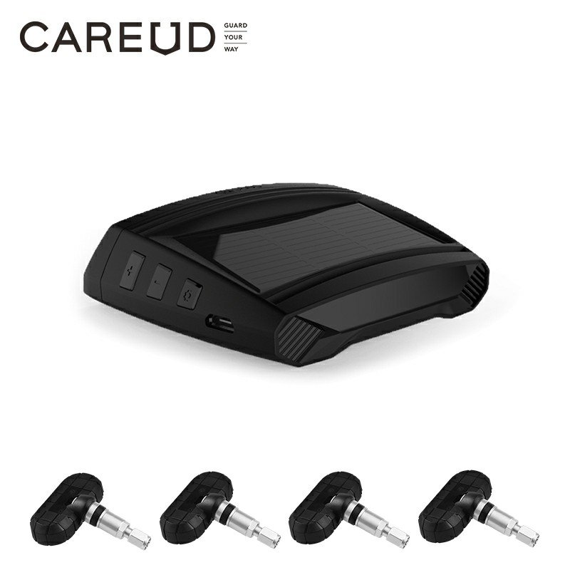 Solar TPMS Car Tire Pressure Alarm Monitor System Display Intelligent Temperature Warning Fuel Save with 4 Internal Sensors