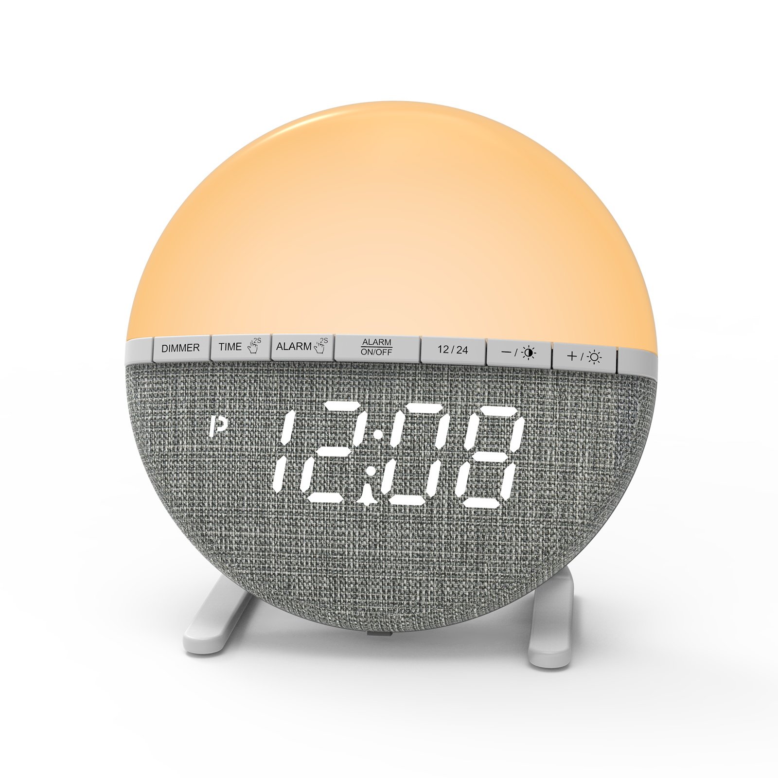 Multifunctional Stereo With Stand Double Alarm Clock Color Changing Night Light Snooze Function Alarm Clock Bedside Light