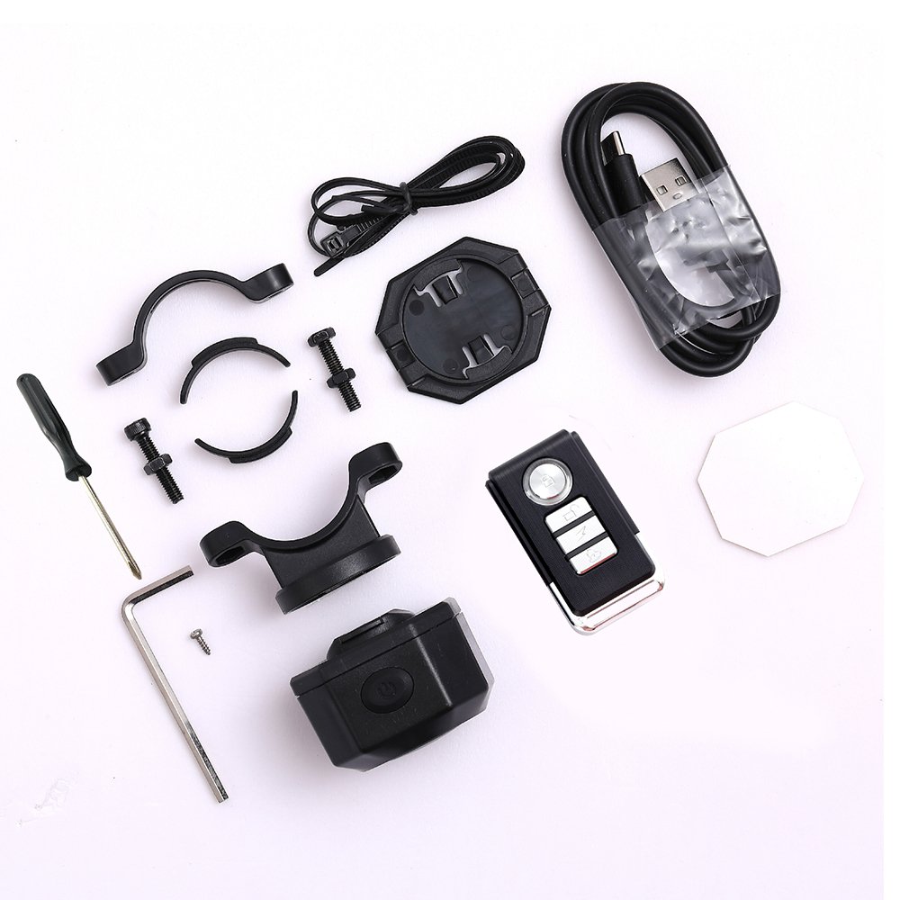 IP65 Waterproof 7 Volume Adjustable 110DB Rechargeable USB Bike Bicycle Electric Motorcycle Anti Theft Vibration Alarm