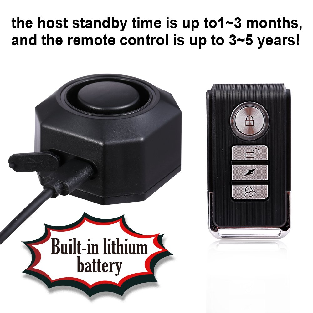IP65 Waterproof 7 Volume Adjustable 110DB Rechargeable USB Bike Bicycle Electric Motorcycle Anti Theft Vibration Alarm