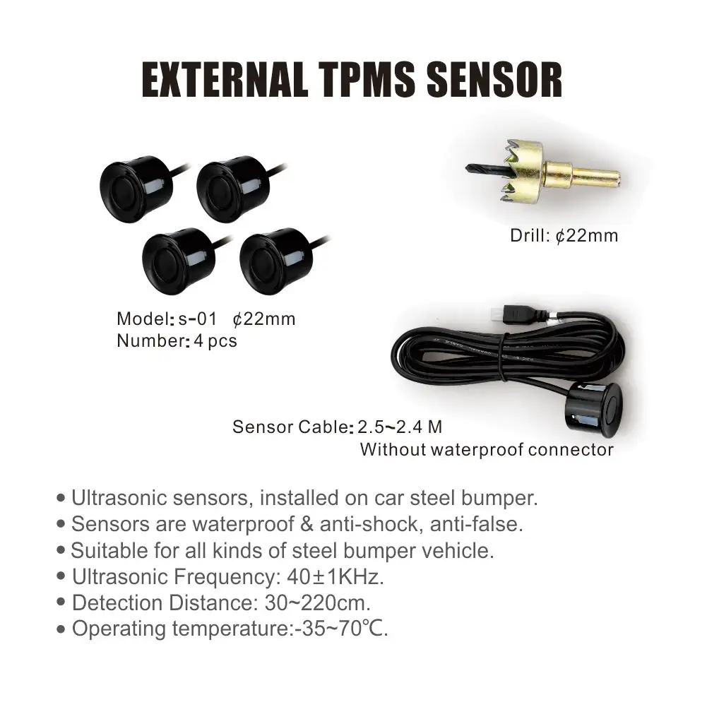 Wholesale Car Reverse Parking Sensor with Buzzer Alarm LED Display