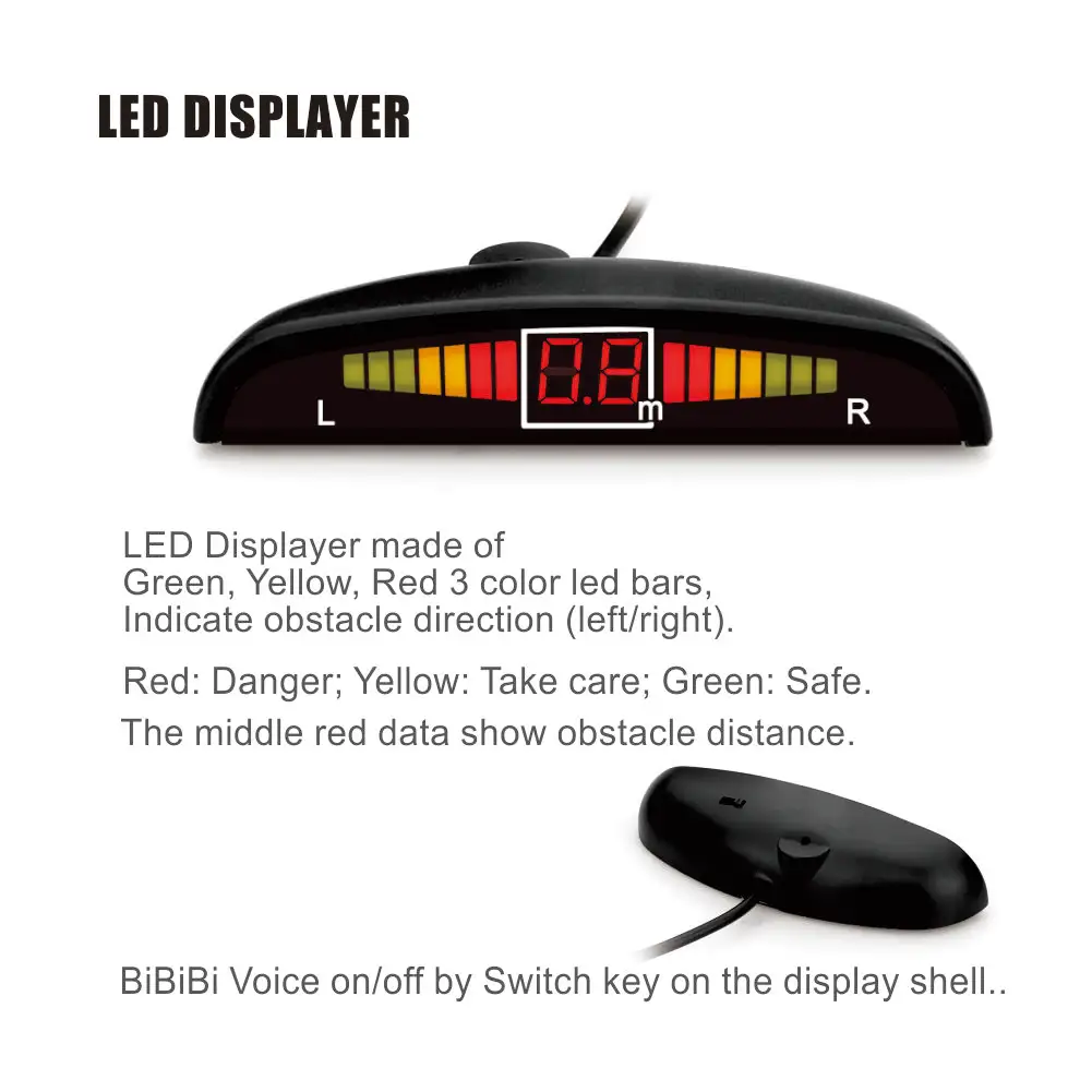 Wholesale Car Reverse Parking Sensor with Buzzer Alarm LED Display