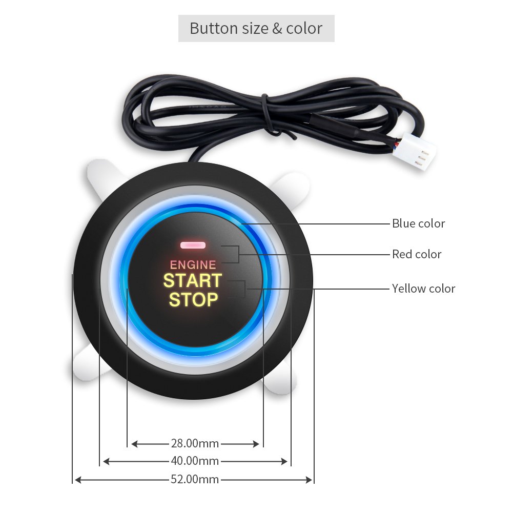 EASYGUARD Universal EC004 DC12V Smart RFID Car Alarm System with Push Start Button & Keyless Go System