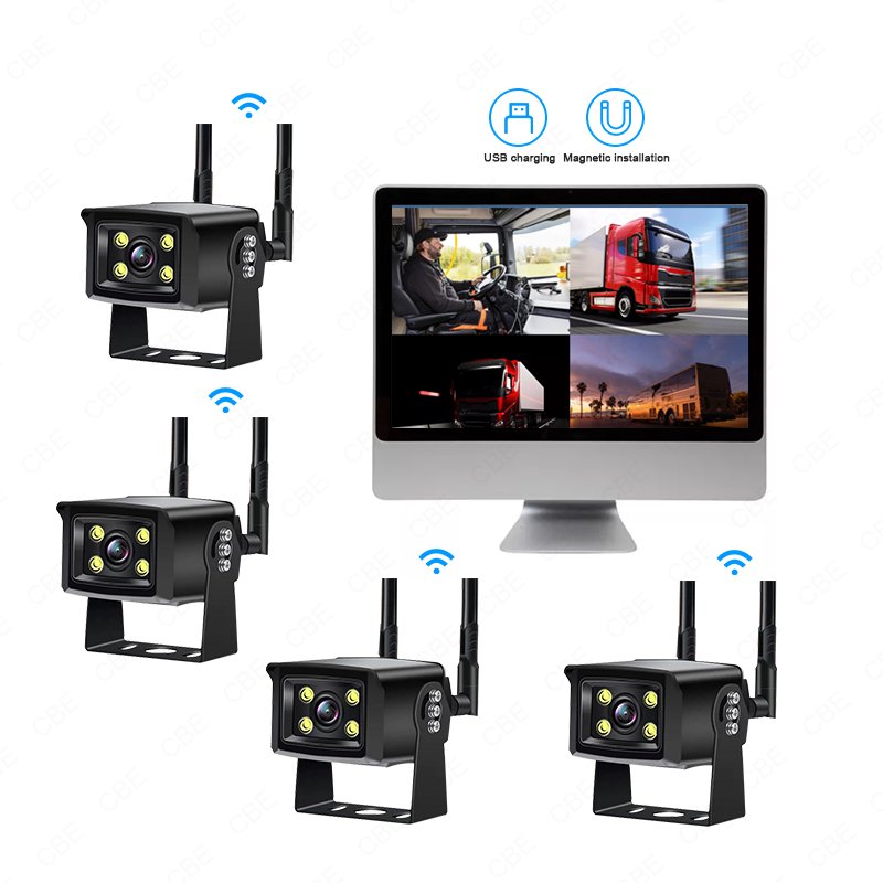 Vehicle Camera System With One 4G 2 WIFI Car Trunk Bus Heavy Duty Blind Spot Detection System 18 LED Vehicle Rear View Camera