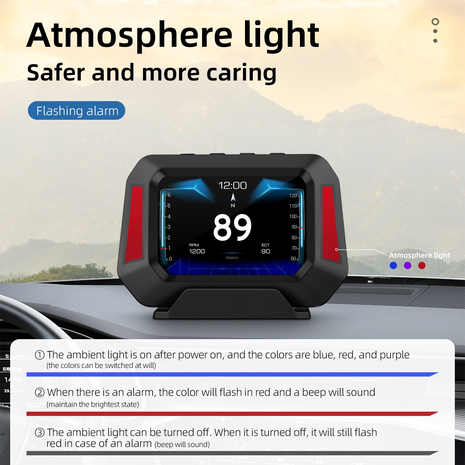 P21 Smart Gauge Head-Up Display LCD Speedometer with Turbo Boost and OBD2 GPS 12 Languages LED Clock for Toyota Cars