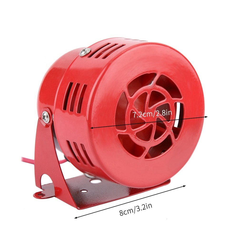 12v Mini 110dB Red Air Raid Siren Horn Speaker Alarm Car Truck Sound Electric Motor Driven Compressed air Horn Loudly Siren Horn