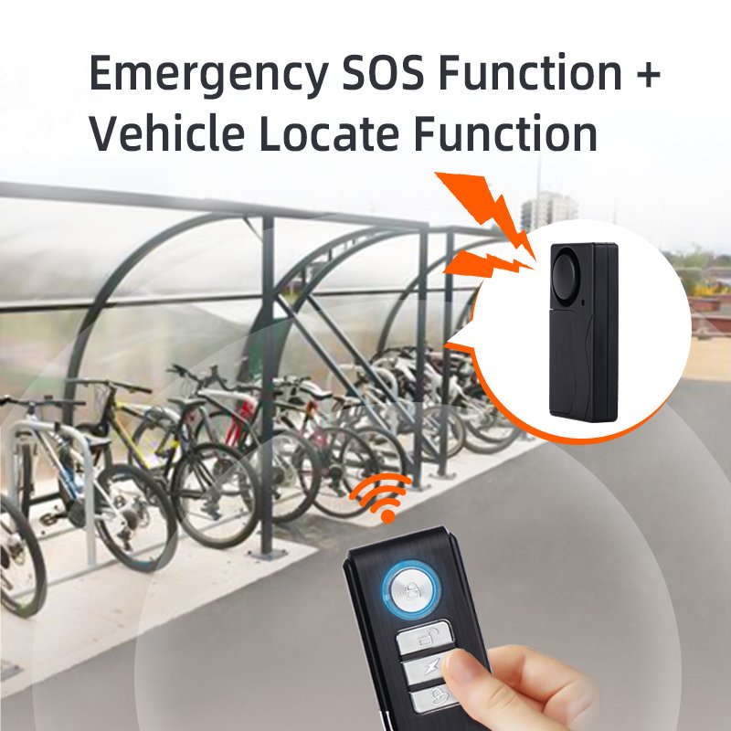 Wireless Vibration Alarm with Remote Anti-Theft Alarm Bike/Motorcycle/Vehicle Security Alarm 110db Loud Door and Window Alarm