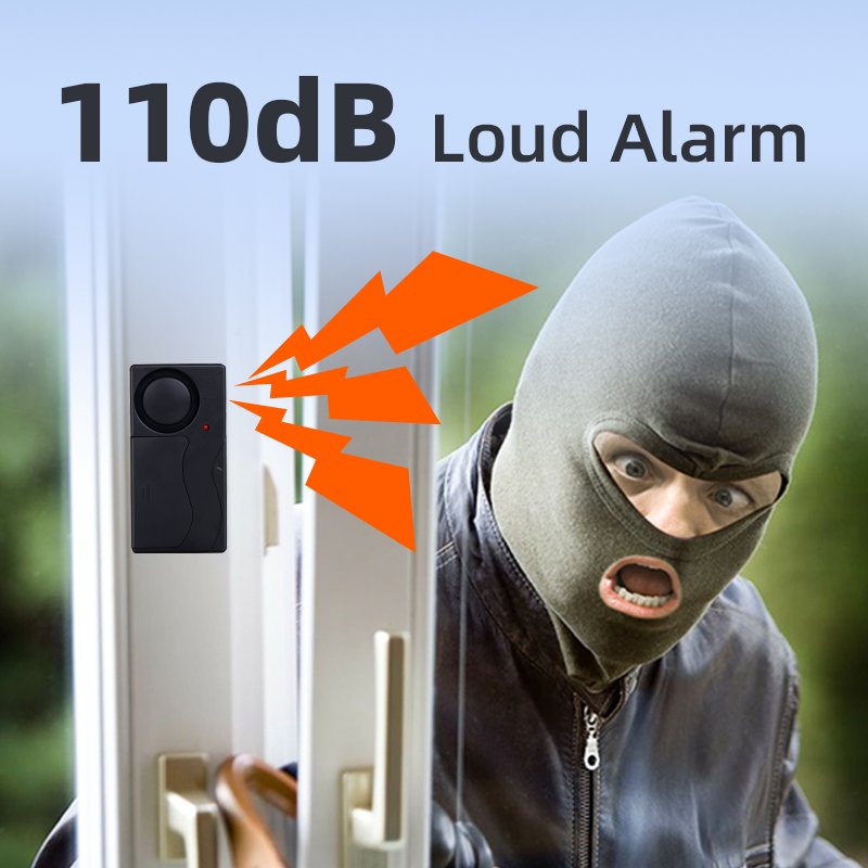 Wireless Vibration Alarm with Remote Anti-Theft Alarm Bike/Motorcycle/Vehicle Security Alarm 110db Loud Door and Window Alarm