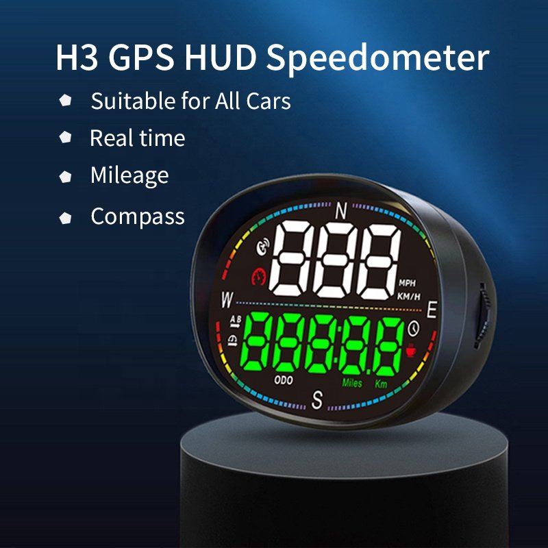 Popular Car Speed HUD H3 GPS USB Hud Head-Up Speed Meter with 1 Year Warranty