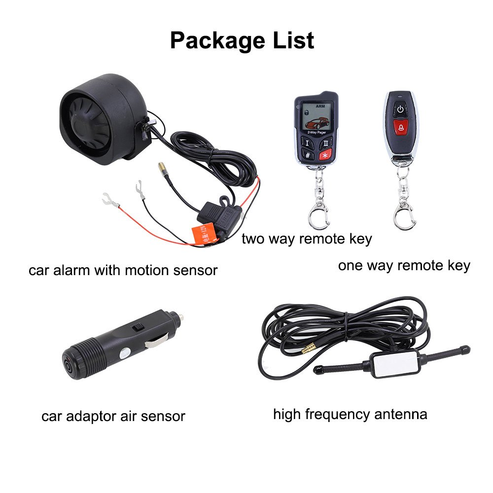 VJOYCAR Hot Car Alarm System 2 Way LCD Wireless Air Sensor Vibration Siren Door Trunk Open Alert DIY Install New Car Security