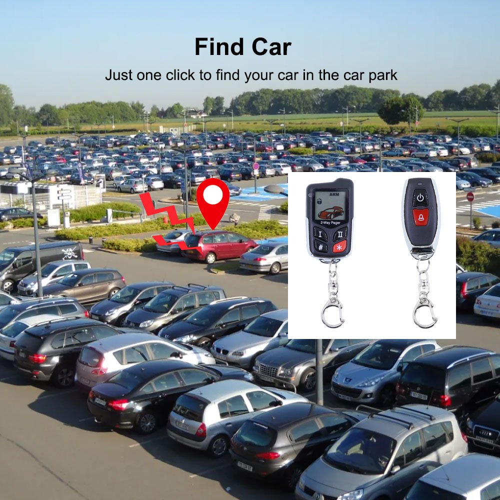 VJOYCAR Hot Car Alarm System 2 Way LCD Wireless Air Sensor Vibration Siren Door Trunk Open Alert DIY Install New Car Security