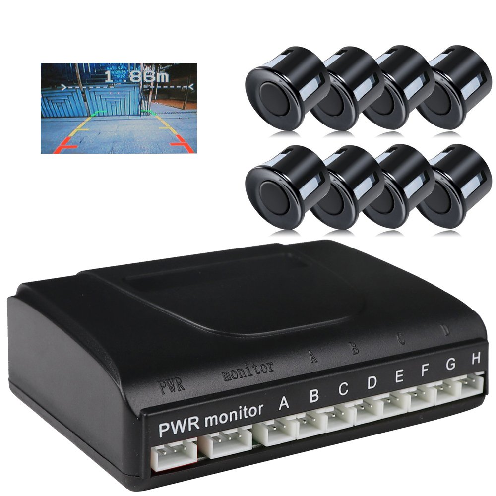 12V Car Reversing Camera Kit Bibi Alarm Buzzer Proximity Warning System Rear View Camera 8 Sensors Parking Sensor Kit for Car