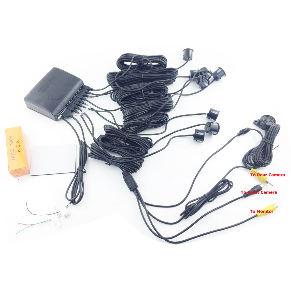 12V Car Reversing Camera Kit Bibi Alarm Buzzer Proximity Warning System Rear View Camera 8 Sensors Parking Sensor Kit for Car