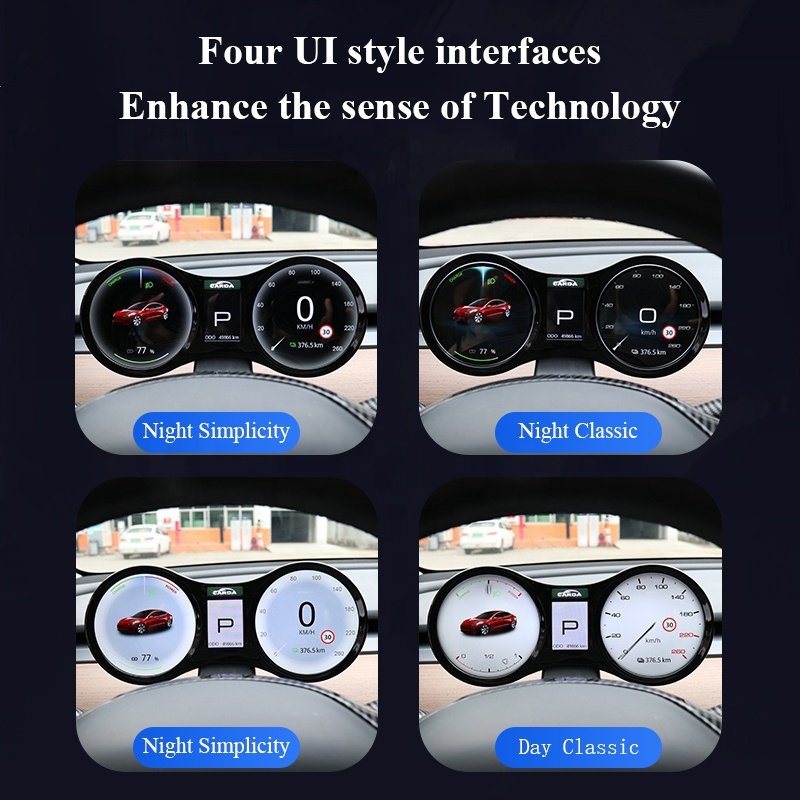 Car Head-up Display Multi-function Dashboard With Smart LCD Screen for Tesla Model Y/Model 3