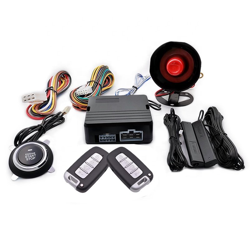CARQSENG Two Way BT Phone App Remote Control Car Alarm System PKE Keyless Entry Car Security System Push Button Starter Remote