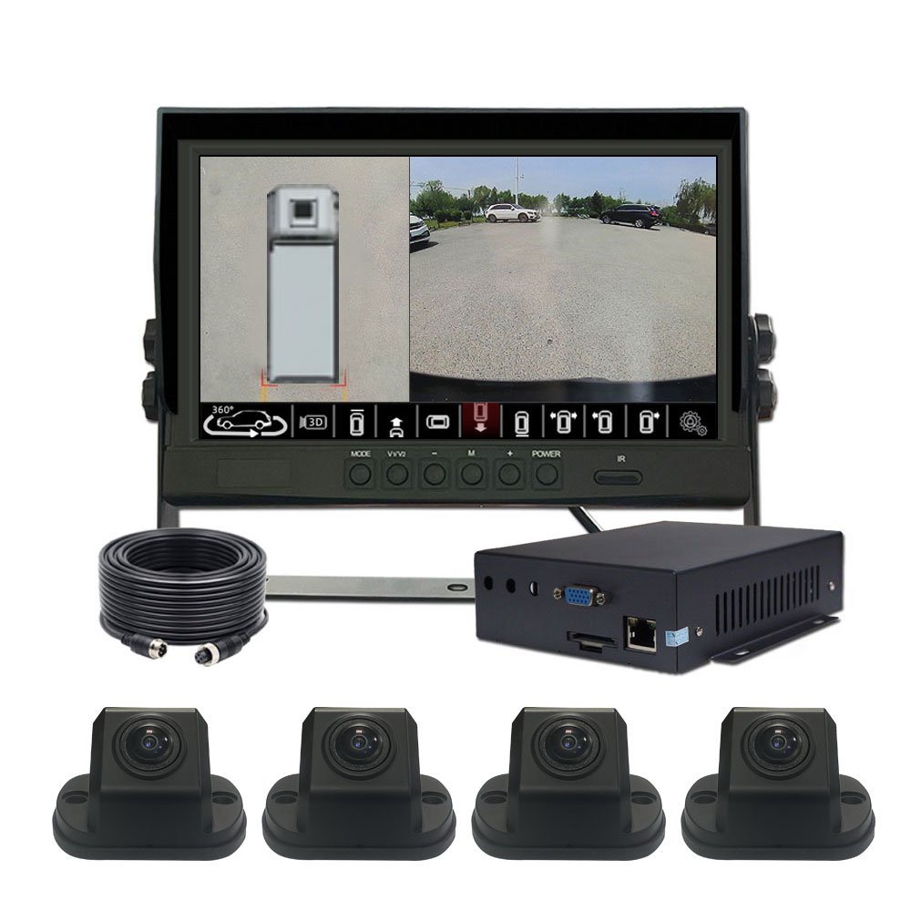 Waterproof 1080p 4 Channel Bird Eye View 360 Camera Car for Truck Heavy Duty Long Haul Vehicle With Ai Alarm Collision Warni