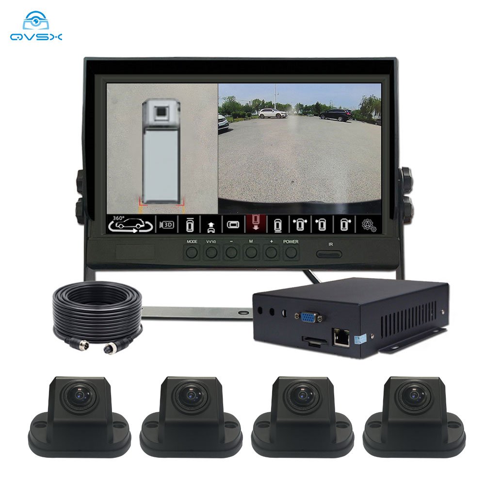Waterproof 1080p 4 Channel Bird Eye View 360 Camera Car for Truck Heavy Duty Long Haul Vehicle With Ai Alarm Collision Warni