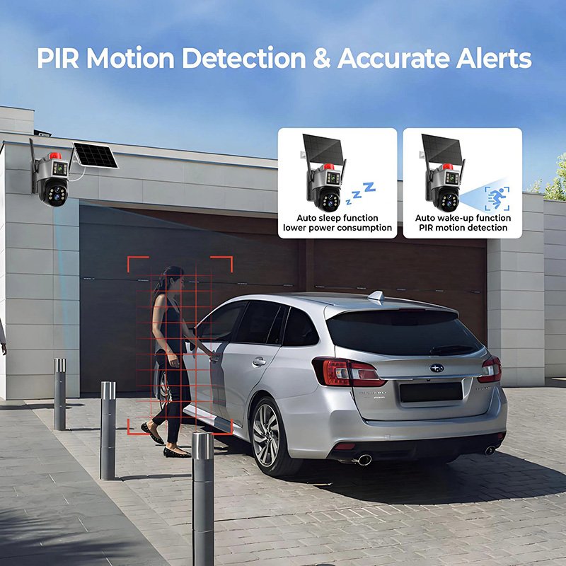 RscamTom 9MP Three Screen 10x Zoom 4G Wifi Dual Panel Outside Camera AI Humanoid Detection Color Night Vision Solar Cctv Camera