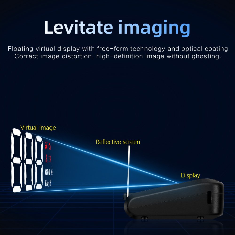New Auto Electronic Obd2 Gauge Car Hud 3inch C100 Car HUD Wireless HUD Tpms Display OBD2 Speedometer Alarm