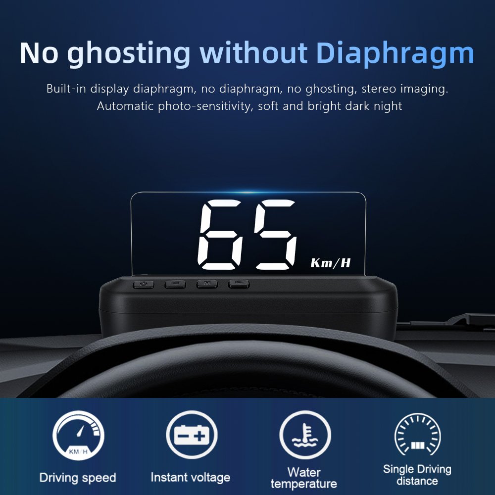 New Auto Electronic Obd2 Gauge Car Hud 3inch C100 Car HUD Wireless HUD Tpms Display OBD2 Speedometer Alarm