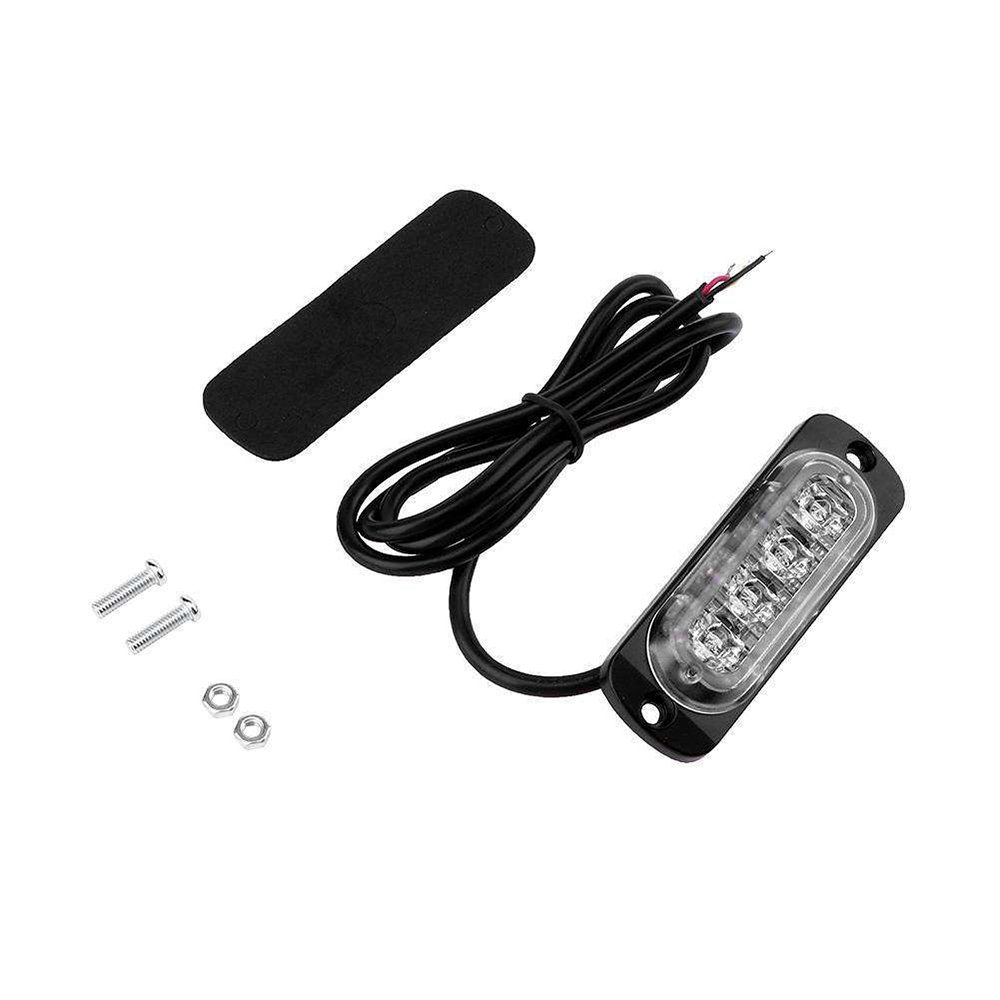 HearxinLED 12V 24V 4 LED Strobe Lights Warning Universal Flash Warning Strobe Light Amber Yellow Stroboskop Lamp for Car Truck