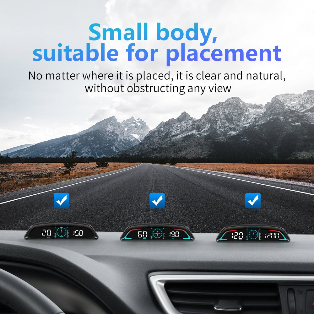 Universal OBD2 Meter Speedometer Head up Display Muti-function Gauge B3 HUD Water Temp Turbo RPM Car Accessories