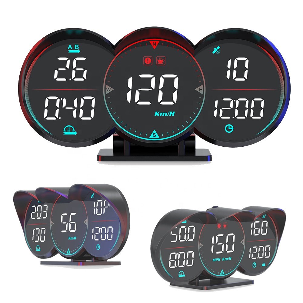 GPS Digital Meter 3 Gauges Universal Car G17 Speedometer Head up Display Hud