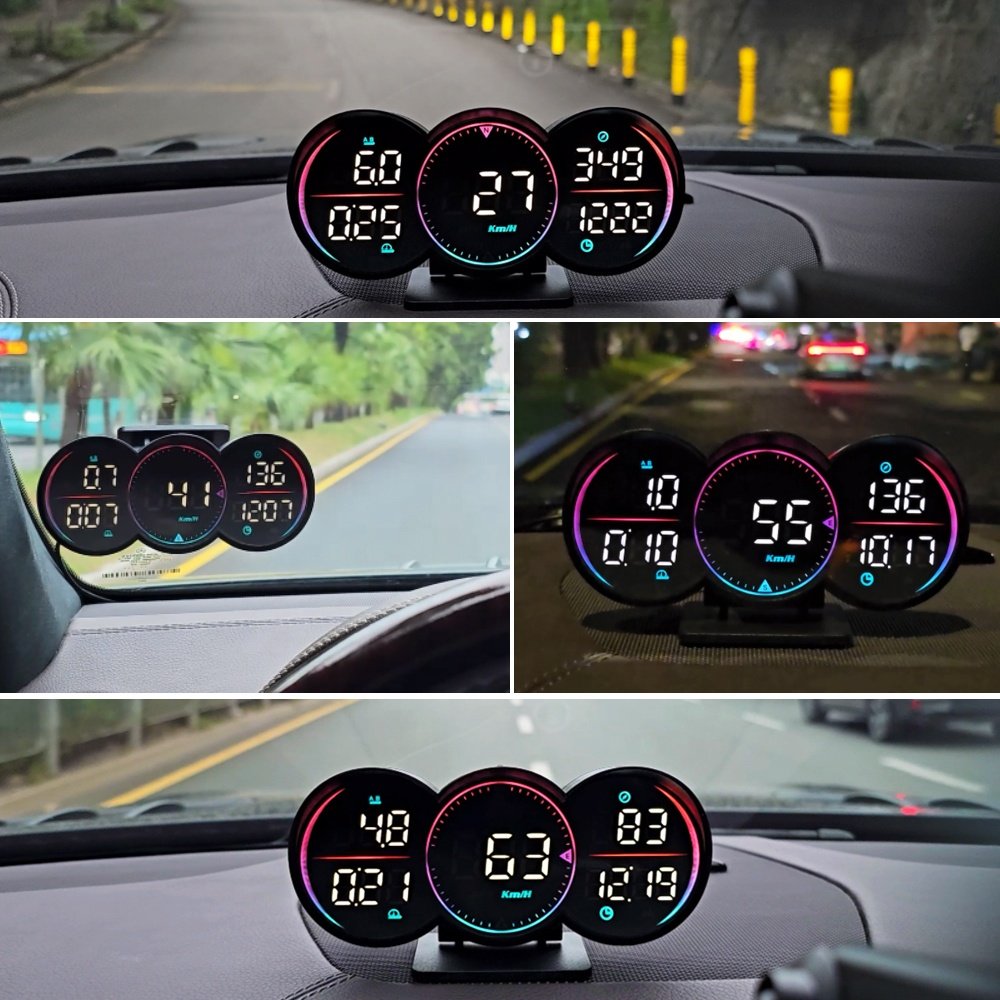 GPS Digital Meter 3 Gauges Universal Car G17 Speedometer Head up Display Hud