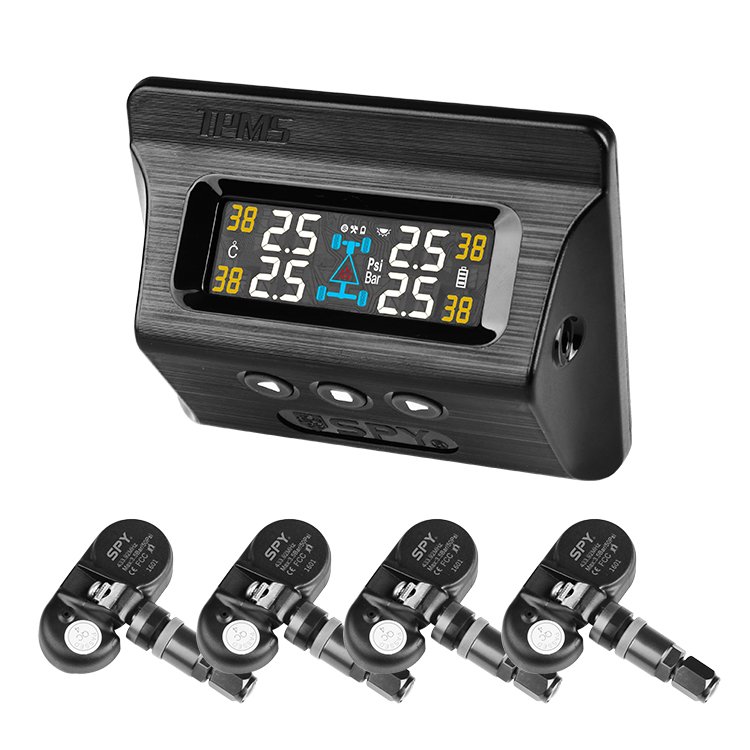 SPY Internal Digital Monitoring Wireless TPMS Tire Pressure Monitoring System Solar TPMS Tire Pressure Monitor With 4 External
