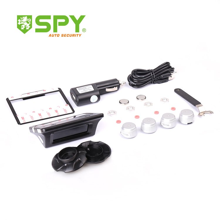 SPY Internal Digital Monitoring Wireless TPMS Tire Pressure Monitoring System Solar TPMS Tire Pressure Monitor With 4 External