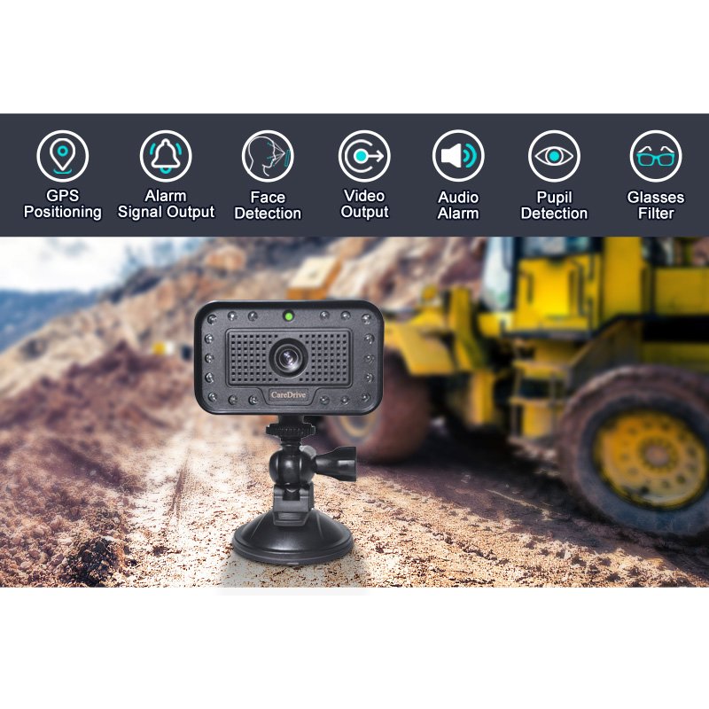 CareDrive GPS RS232 Fatigue Distraction No Portrait and Overspeed Alarm Safety Driving Monitoring System for Truck & Mining Car