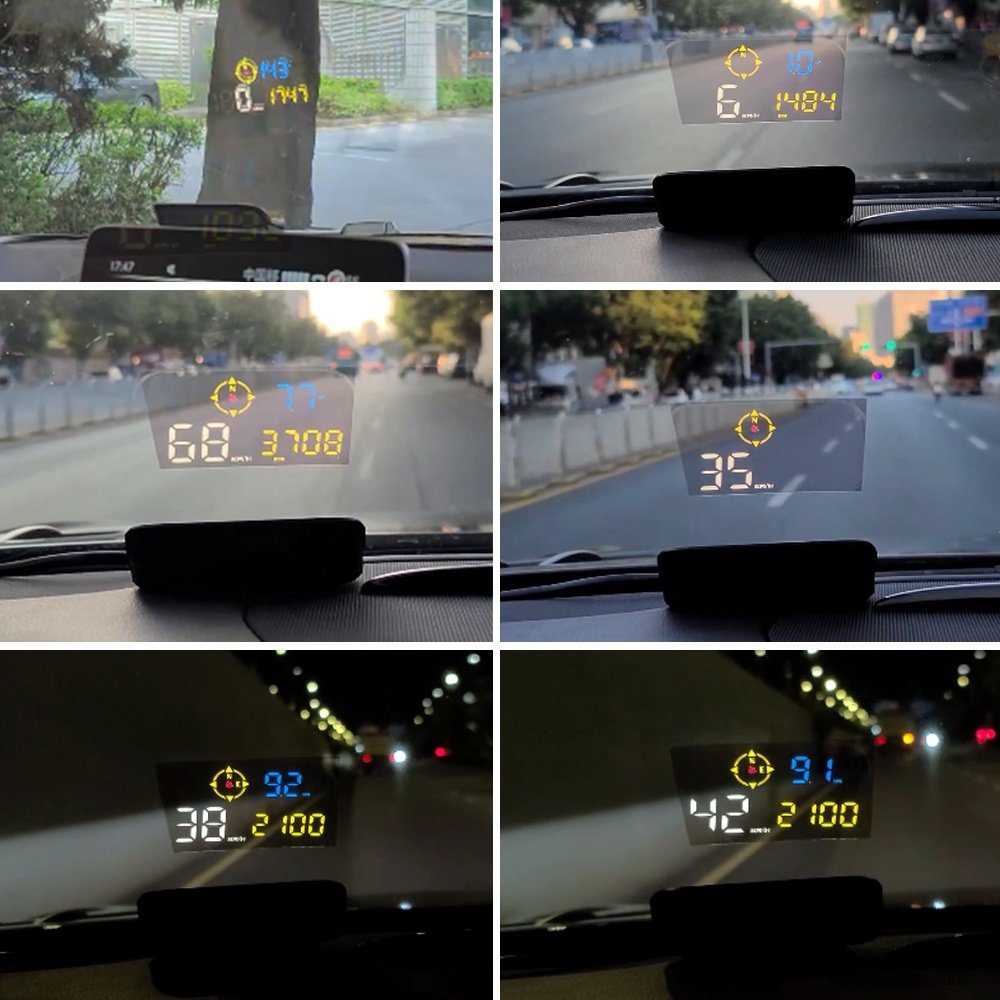 2025 Hot Sale M21 OBD2 Head up Display GPS Speedometer LED Windshield Display with Speed and Clock Function for Cars