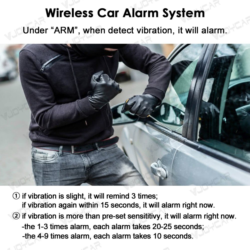 Vjoycar Universal Car Alarms DIYV5 Motion Sensor Automatically Arm Disarm Smart Easy Installation Alarm for Car
