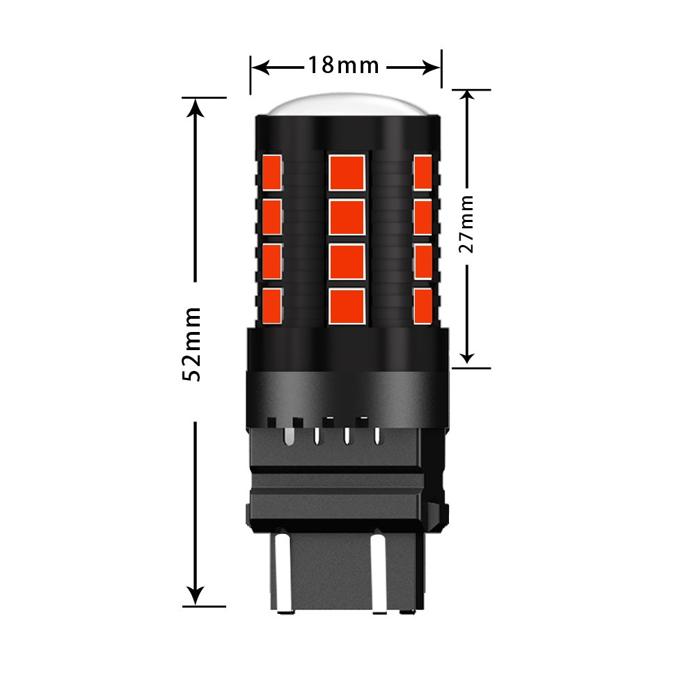 2023 New Model 12-24v Auto Brake T25 S25 P27W 3157 Reverse Alarm Red Light With Canbus 3156 P21w for Car