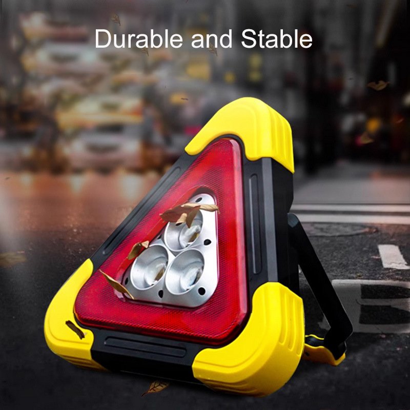 2-IN-1 Solar Emergency Triangular Roadside Warning Light Safety Emergency Breakdown Alarm Lamp Portable Flashing Light on Hand