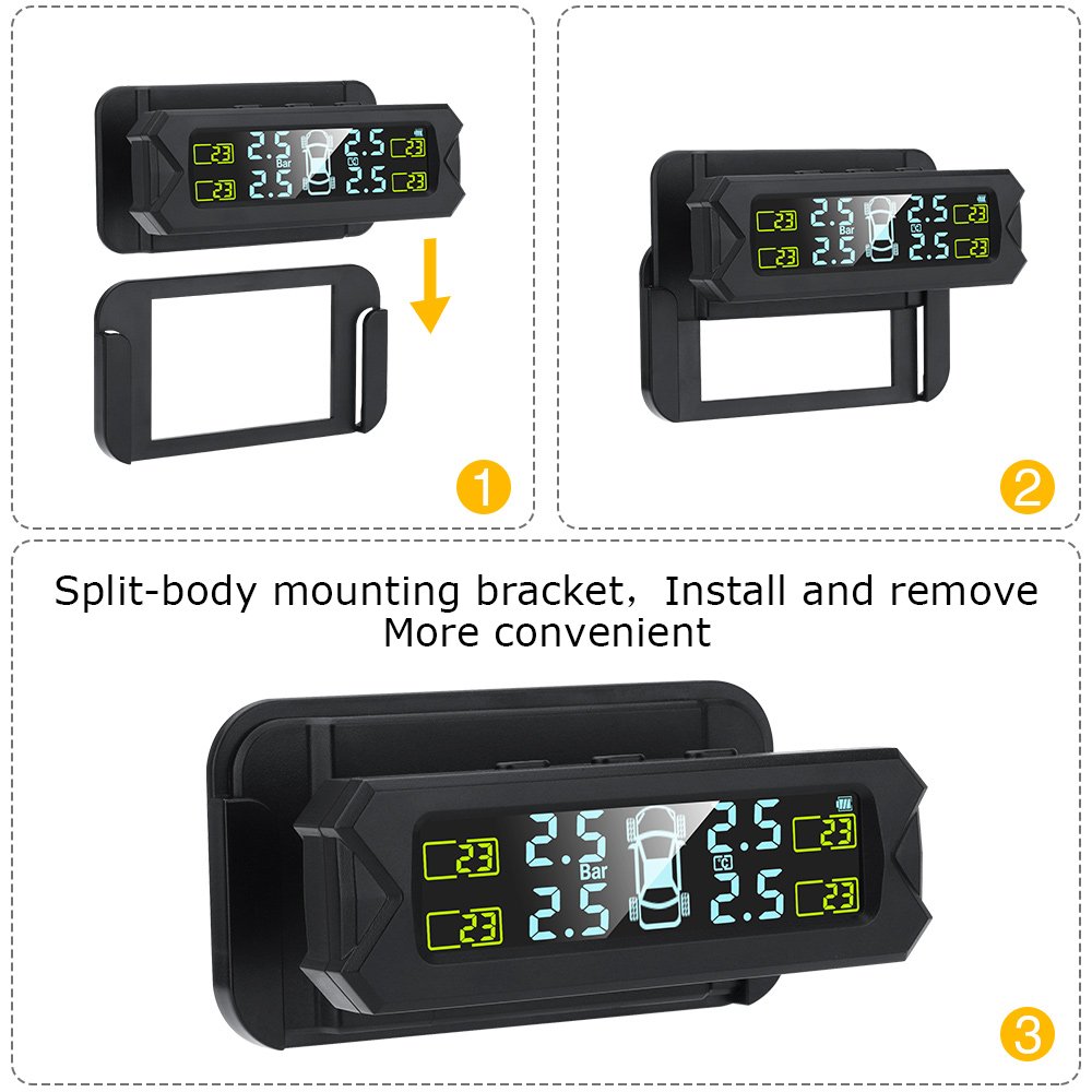 Solar Energy TPMS External Sensors Car Tire Pressure Alarm System TPMS Security Alarm