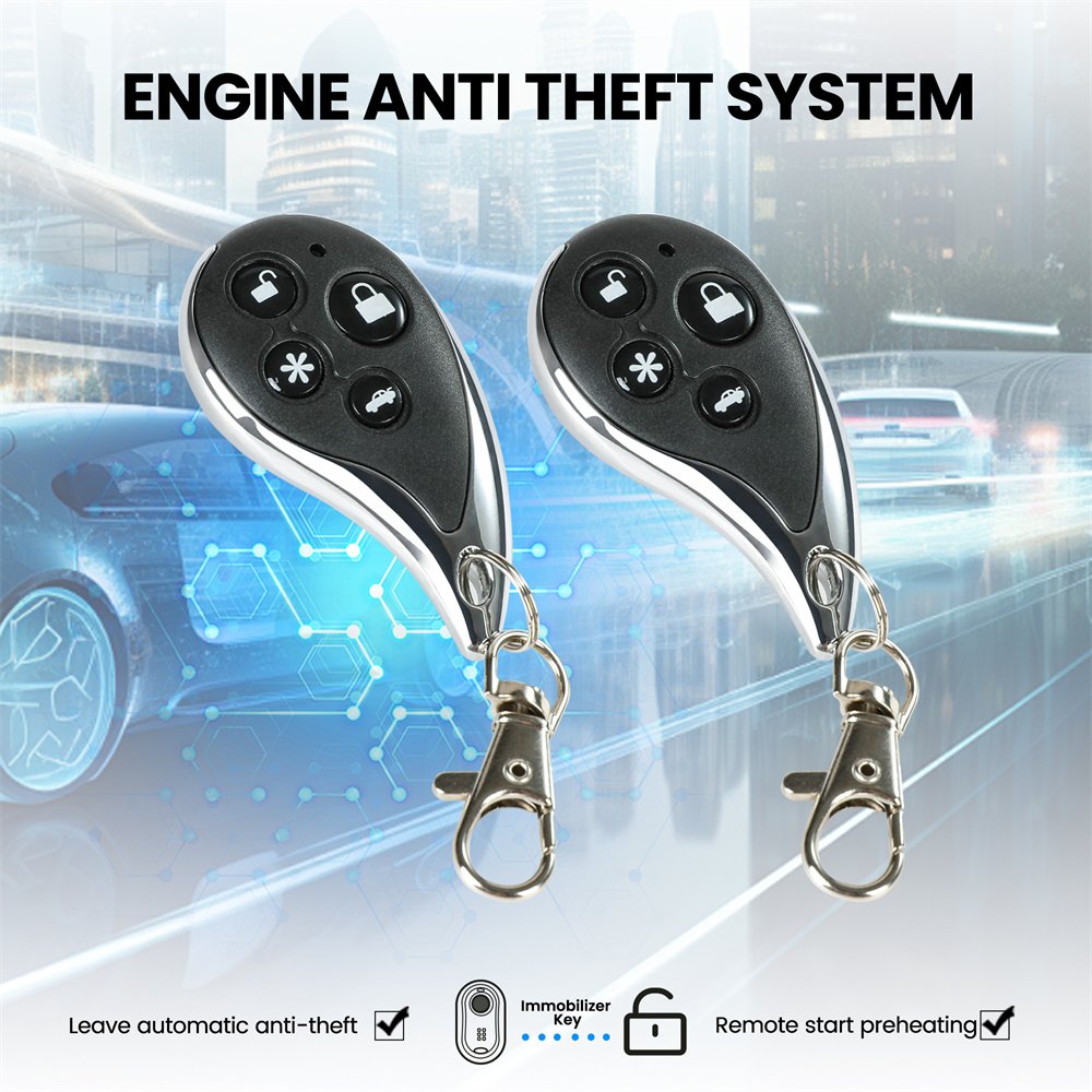Car Door Look General Dc 12V Car Alarm System Anti-Hijacking Security Alarm Car Alarm