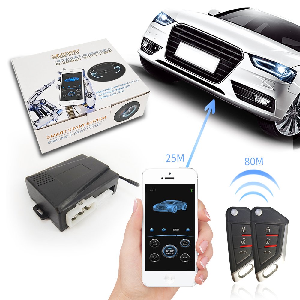 Wholesales Car Remote Start Engine Car Push Start Stop Keyless Entry Remote Starter Smartphone Wireless Keyless One Push Start