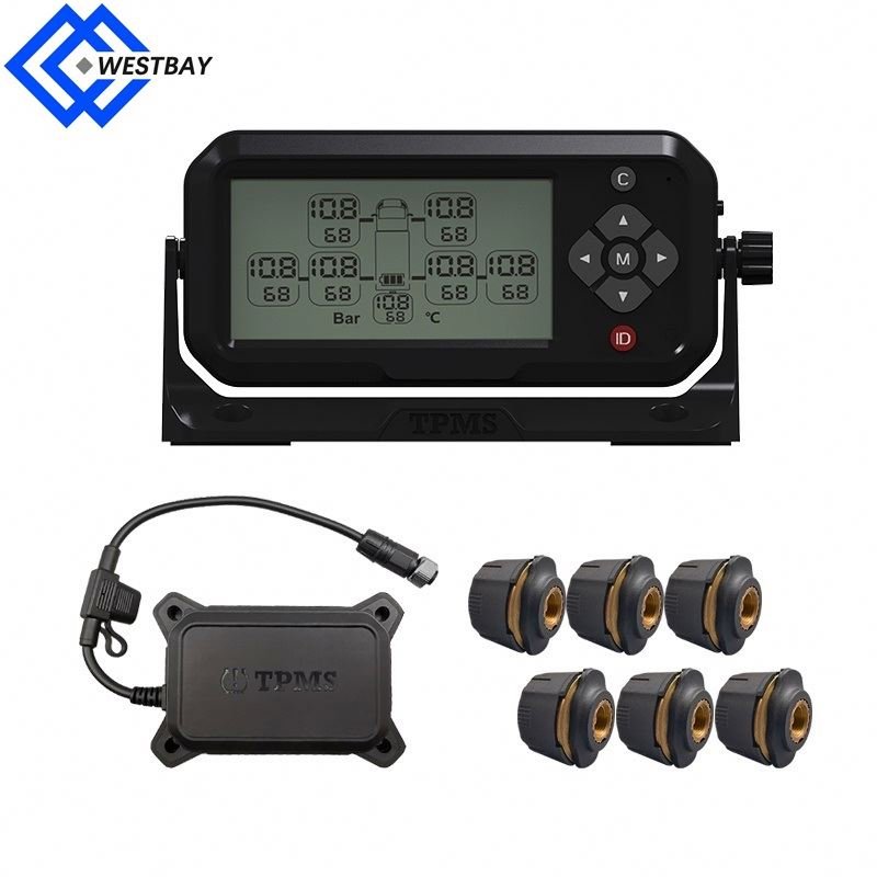 Westbay 6 8 10 12 14 16 18 22 24 26 Wheel Digital Truck Tire Pressure Monitoring System with RS232 CAN Receiver