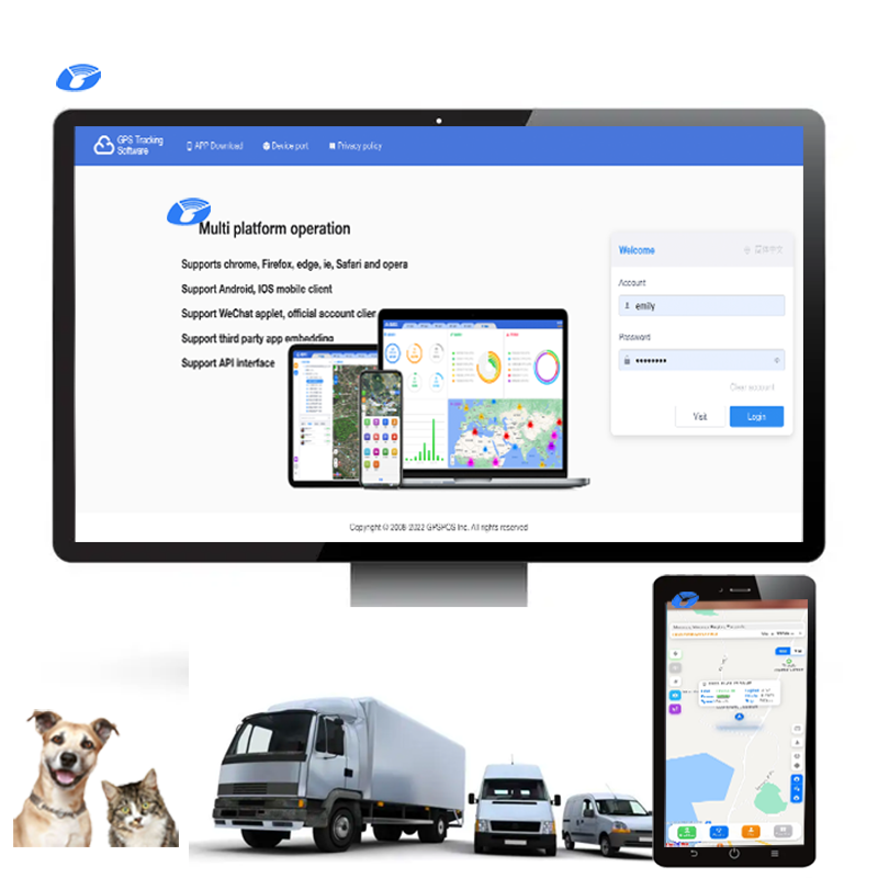 GPS Tracking Software with Open Source Code for Personal Hunting Dog Tracking GT06 Tianqin 808 Protocol Support Customization