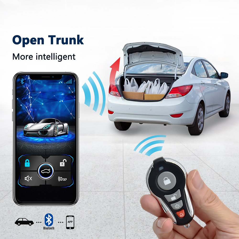 Anti-Robbing Bluetooth Universal Car Alarm System Remote Engine Start Scuta Car Alarm Keyless Entry System