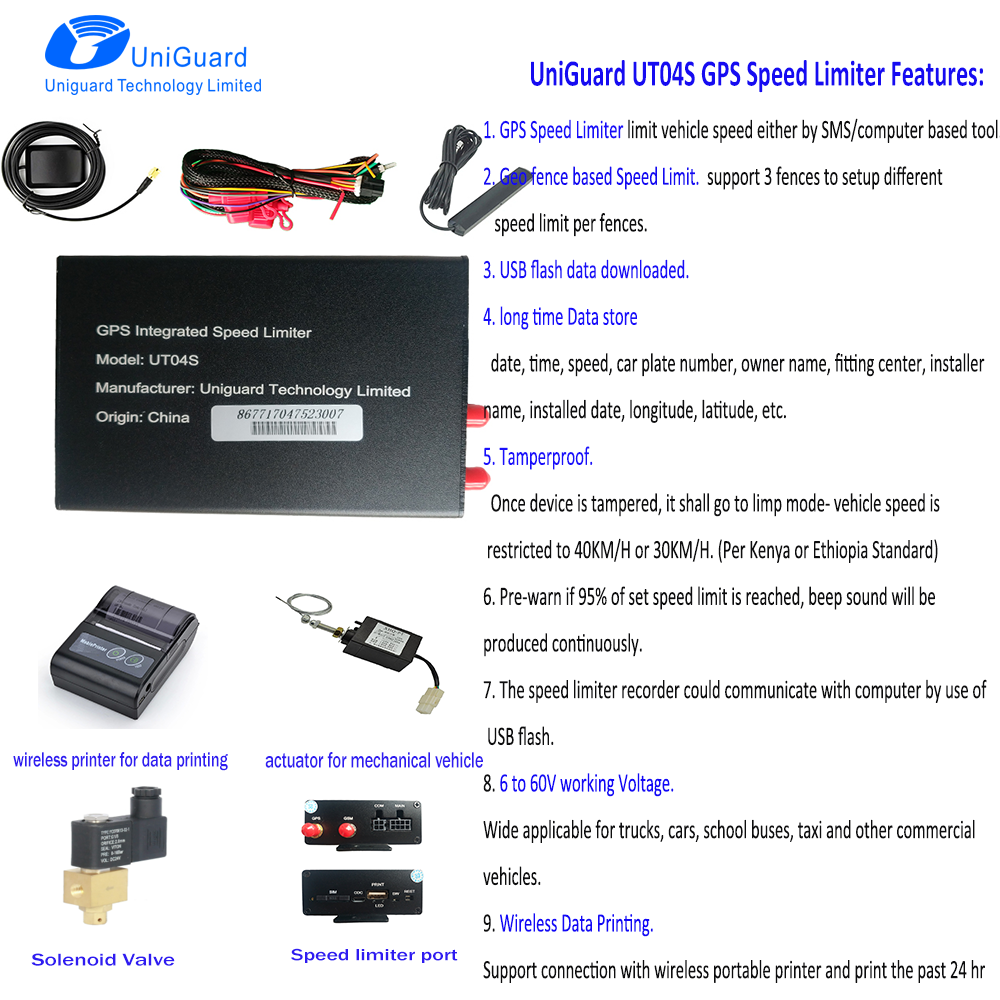 GPS Vehicle Speed Governor with Tracking Speed Governor for Vehicles Mechanical Speed Limiter Alarm System UniGuard GPS tracker