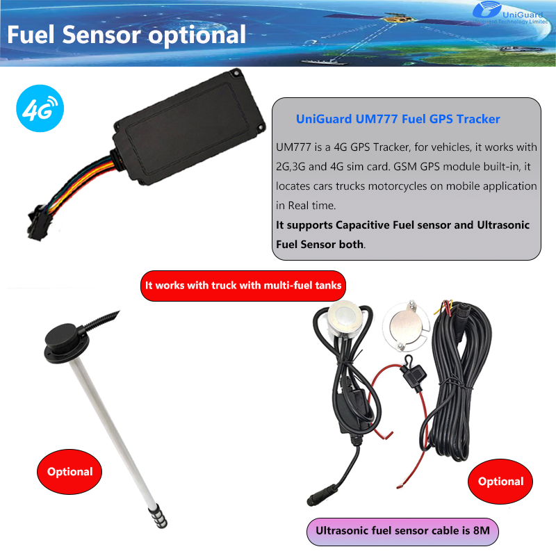 Fuel/temp Detection Tracking Devices for Truck UniGuard UM777 Temperature Monitoring System on Vehicles