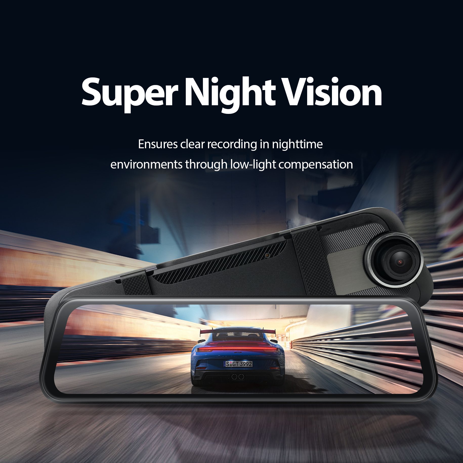 2K Dual Lens Auto Loop Recording Dash Cam Touch Screen APP Voice Control Android System 1080p HD 1 Year Warranty Bluetooth ADAS