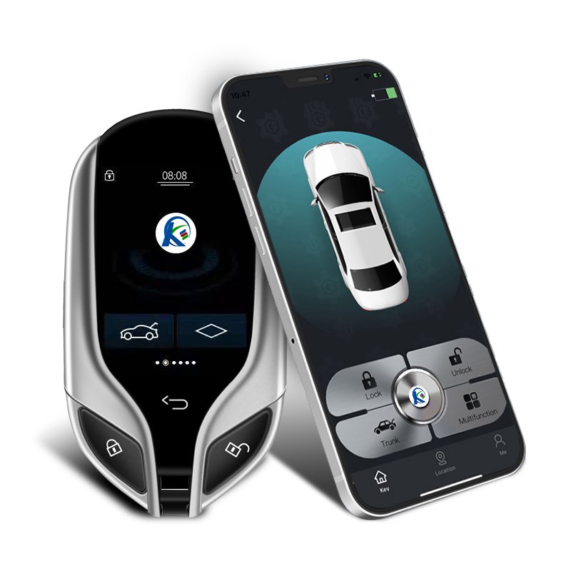 PKE Remote Start Stop Car Alarms with Smart Key for Car and Smartphone App Control